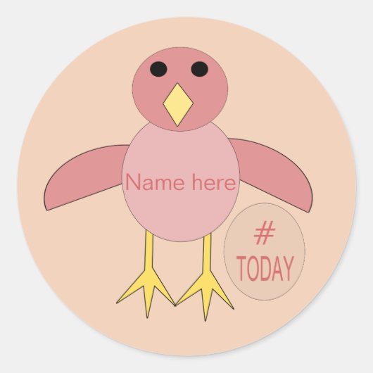 Aangepaste roze griekprik ronde sticker (Voorkant)