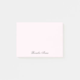 Aangepaste roze grijze scriptnaam post-it® notes