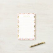 Aangepaste Roze Groene Dot Grid Nieuwe Baby Plann Post-it® Notes (Op bureau)