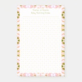 Aangepaste  Roze Groene Dot Grid Nieuwe Baby Plann Post-it® Notes (Voorkant)