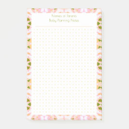 Aangepaste Roze Groene Dot Grid Nieuwe Baby Plann Post-it® Notes