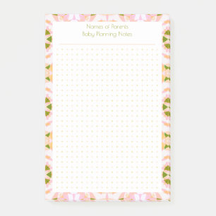 Aangepaste  Roze Groene Dot Grid Nieuwe Baby Plann Post-it® Notes