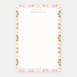 Aangepaste Roze Groene Punt Grid Student Gift Plan Post-it® Notes