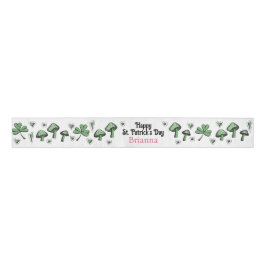 Aangepaste Roze & Groene Shamrock Hart & Paddensto Grosgrain Lint