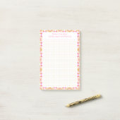 Aangepaste roze groene stip raster tuin lay-out pl post-it® notes (Op bureau)