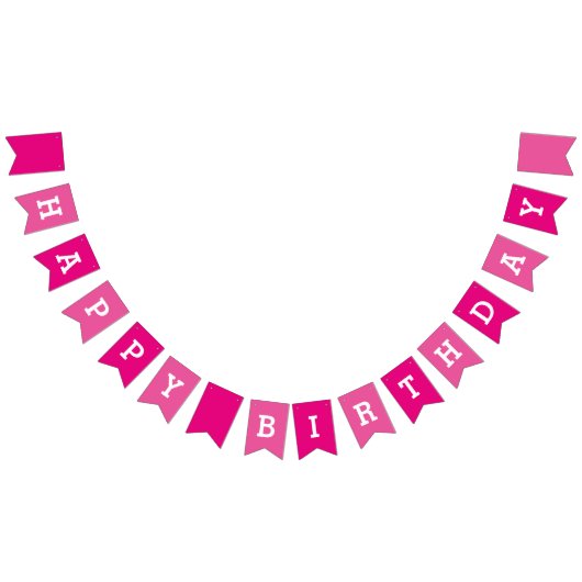 Aangepaste roze Happy Birthday Party Bunting Banne Vlaggetjes (Alle)
