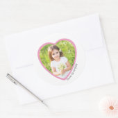 Aangepaste Roze Hart Foto Sticker - Valentijn's Da (Envelop)