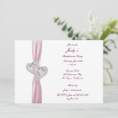 Aangepaste roze harten Bachelorette Party uitnodig Kaart (Staand voorkant)