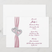 Aangepaste roze harten Bachelorette Party uitnodig Kaart (Voorkant / Achterkant)