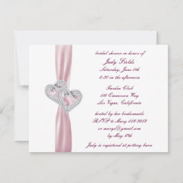 Aangepaste roze harten bruids douche uitnodiging