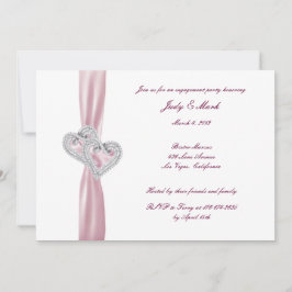 Aangepaste Roze Harten Engagement Party uitnodigin Kaart