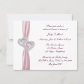 Aangepaste roze harten repetitie diner uitnodiging (Voorkant)