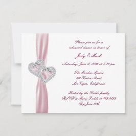 Aangepaste roze harten repetitie diner uitnodiging