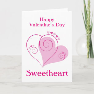 Aangepaste roze harten Valentijnsdag Kaart