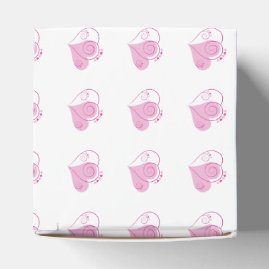 Aangepaste roze harten voor voetvakken bedankdoosjes (Bovenkant)