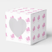 Aangepaste roze harten voor voetvakken bedankdoosjes (Voorkant Zijde)