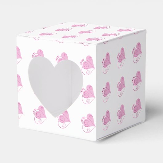 Aangepaste roze harten voor voetvakken bedankdoosjes (Voorkant Zijde)