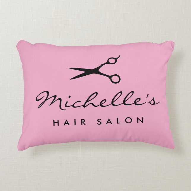 Aangepaste roze herenkapper of kapsalon accent kussen (Voorkant)