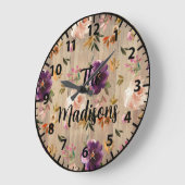 Aangepaste, roze houten bloemen Paarse roze rozen Grote Klok (Hoek)