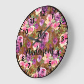 Aangepaste roze houten bloemen Roze en Paarse Roze Grote Klok (Hoek)