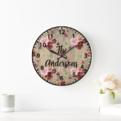 Aangepaste roze houten bloemen Roze en Paarse Roze Grote Klok (Huis)