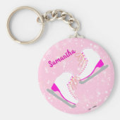 Aangepaste roze ijsSchaatsen bevestigen het Kawaii Sleutelhanger (Voorkant)