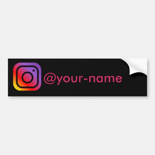 Aangepaste roze Instagram auto Bumpersticker (Voorkant)