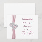 Aangepaste roze Kaart voor het ontvangen van harte (Voorkant / Achterkant)