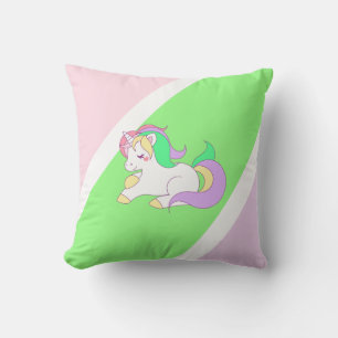 Aangepaste roze kalkgroene Paarse unicorn Pillow Kussen