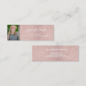 Aangepaste roze kant foto Afstuderen Naam Kaart in Contactkaartje (Voorkant / Achterkant)