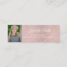 Aangepaste roze kant foto Afstuderen Naam Kaart in Contactkaartje