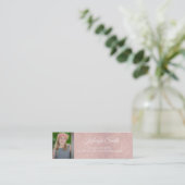 Aangepaste roze kant foto Afstuderen Naam Kaart in Contactkaartje (Staand voorkant)