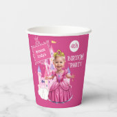 Aangepaste Roze Kasteel en Prinses Papieren Bekers (Achterkant)
