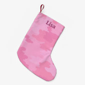 Aangepaste roze kerststouwing in Camouflage Kleine Kerstsok (Voorkant (Hangend))