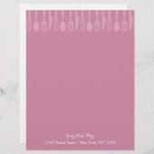 Aangepaste roze keukenartikelen voor briefpapier briefhoofd (Voorkant / Achterkant)