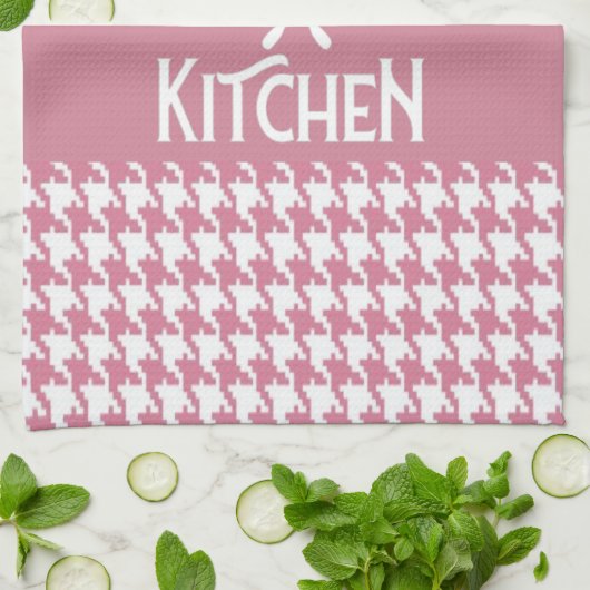 Aangepaste roze keukenhanddoek (Gevouwen)