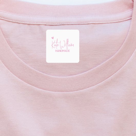 Aangepaste roze kledinglabel voor handgemaakt item labels