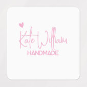 Aangepaste roze kledinglabel voor handgemaakt item labels (Design 1)