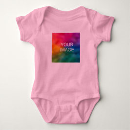 Aangepaste roze kleur Sjabloon Afbeelding foto toe Romper