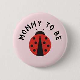 Aangepaste roze knop voor ladybug baby shower ronde button 5,7 cm