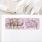 Aangepaste roze Koeienhuid retouradreslabels Etiket (Insitu)