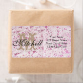 Aangepaste roze Koeienhuid Verzendadresetiketten Etiket (Insitu)