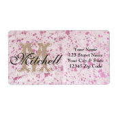 Aangepaste roze Koeienhuid Verzendadresetiketten Etiket (Voorkant)