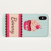 Aangepaste roze koekjesmint blauwe achtergrond Case-Mate iPhone case (Achterkant (horizontaal))