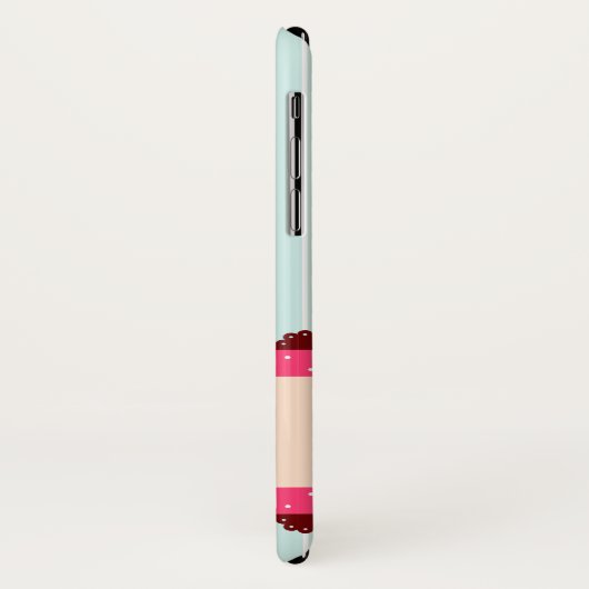 Aangepaste roze koekjesmint blauwe achtergrond Case-Mate iPhone case (Achterkant/links)