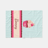 Aangepaste roze koekjesmint blauwe achtergrond fleece deken (Voorkant (Horizontaal))