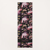 Aangepaste roze kraanvogel en bloempatroon yogamat (Voorkant)