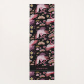 Aangepaste roze kraanvogel en bloempatroon yogamat (Achterkant)