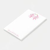 Aangepaste Roze Krab, Kust Kladblok Post-it® Notes (Schuin)