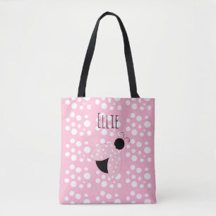 Aangepaste roze ladybug-tas tote bag